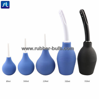 Siyah Silikon Lavman Ampul Kiti 7.6 oz 19.7in Hortum + 4 Değiştirilebilir Meme ile Erkekler Kadınlar için Temiz Anal Douche (Siyah)